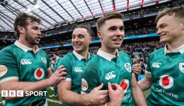 Caelan Doris, James Lowe, Jack Crowley and Josh van der Flier