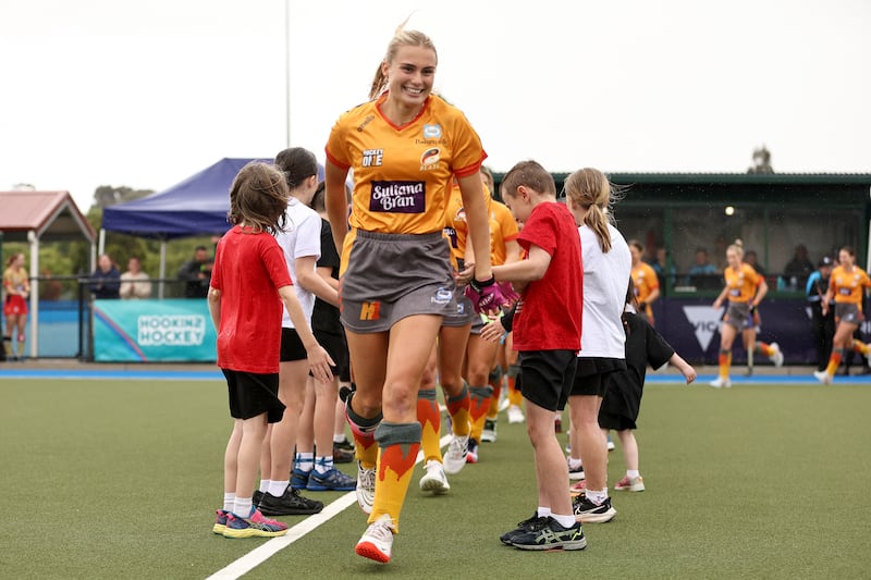 Morgan Gallagher of Brisbane Blaze takes to the field before the Hockey One League Women's Grand Final against NSW Pride in November, 2022. Photograph: Martin Keep/Getty Images