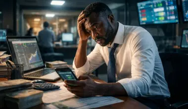 AI-generated image of a banker battling gambling addiction