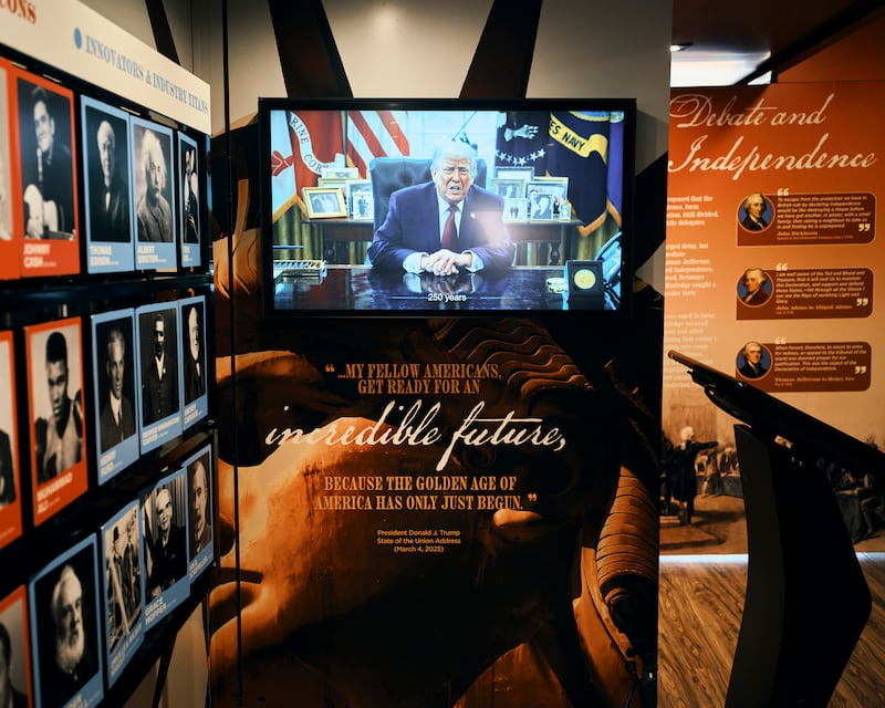 The interior of the Freedom Truck Museum, part of the Freedom 250 initiative. Photograph: Zack Wittman/The New York Times 