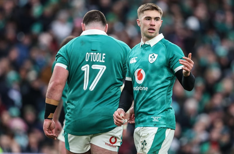 Ireland’s Jack Crowley during last weekend's game against Italy. Photograph: Inpho