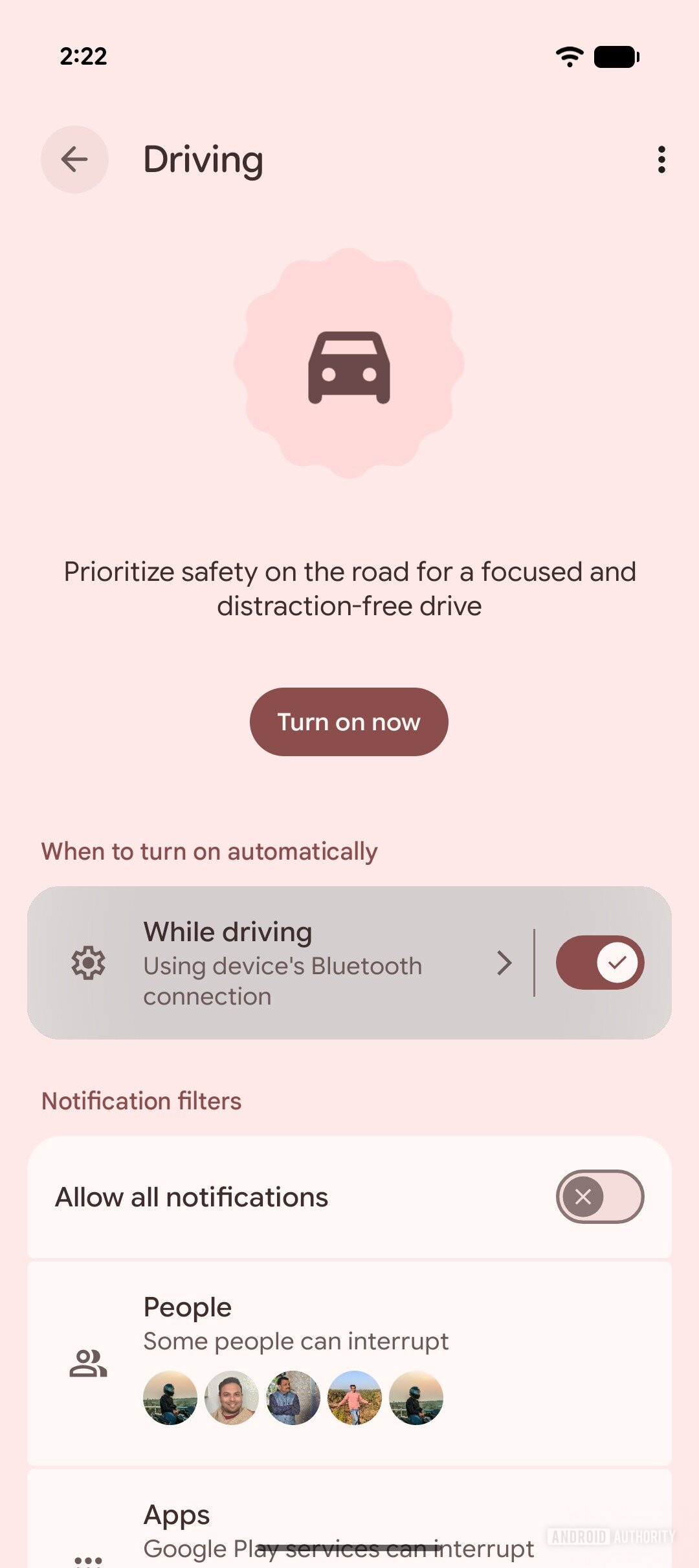 Android driving mode DND while driving