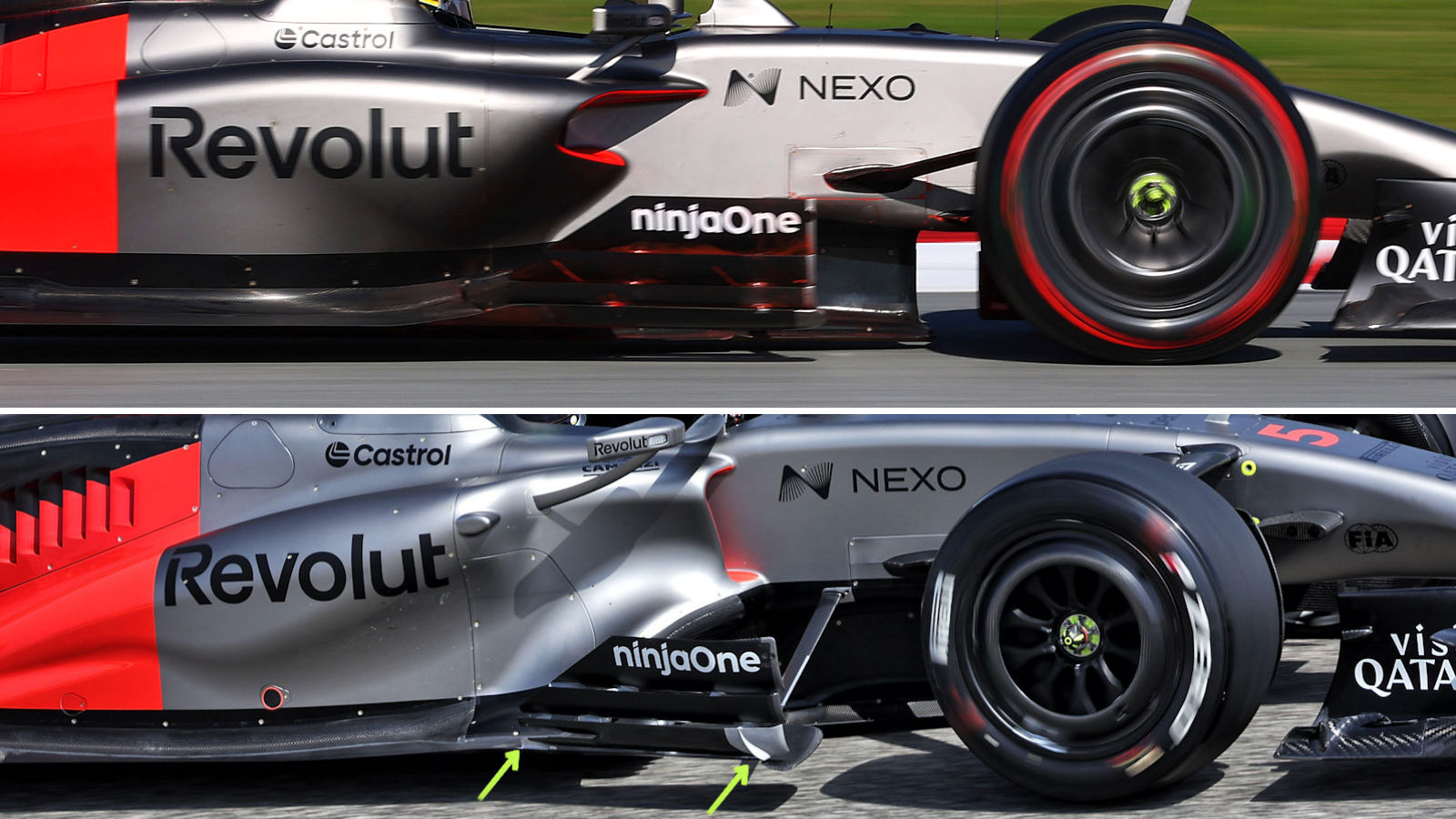 Audi R26 sidepod comparison