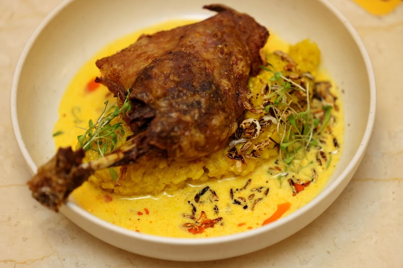 Duck rice. Photograph: Alan Betson