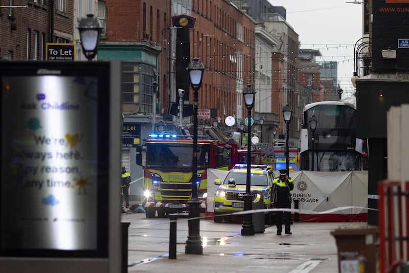Emergency services at the scene. Photograph: Chris Maddaloni
