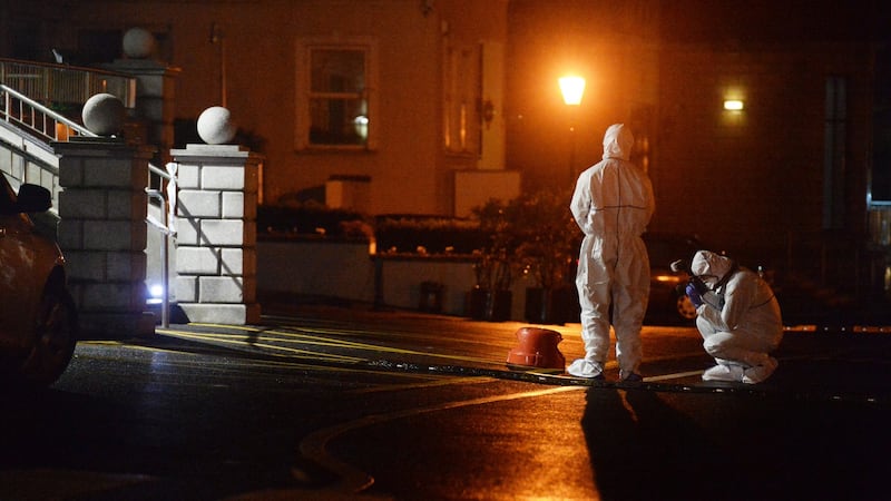 Forensic gardaí at the Regency Hotel after the attack in 2016. Photograph: The Irish Times