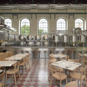 Cortesia de Eduardo Souto de Moura + Nuno Graça Moura Transformation of the Former Military Maintenance Power Plant into the Browers Beato Microbrewery and Restaurant / Eduardo Souto de Moura + Nuno Graça Moura - Interior Photography, Dining room