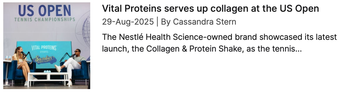 "Vital Proteins serves up collagen at the US Open"