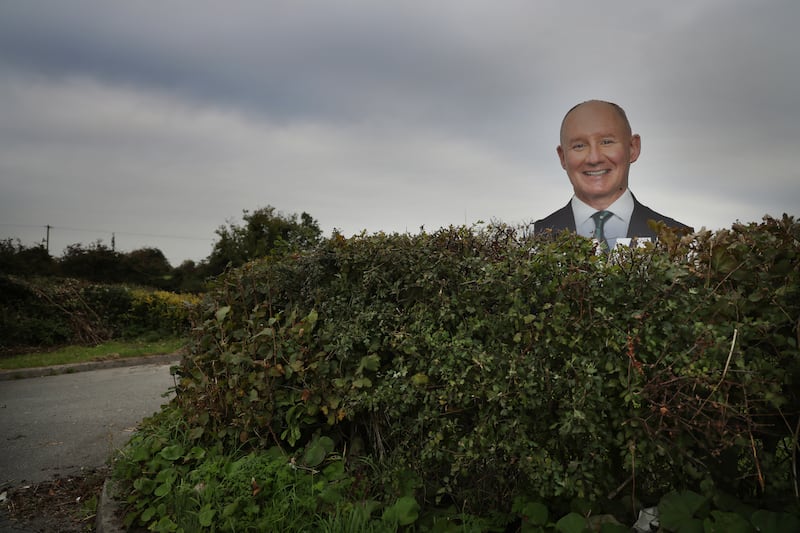 A presidential campaign poster for Fianna Fáil candidate Jim Gavin seen near Rathcoole, Co Dublin. Photograph: Bryan O'Brien