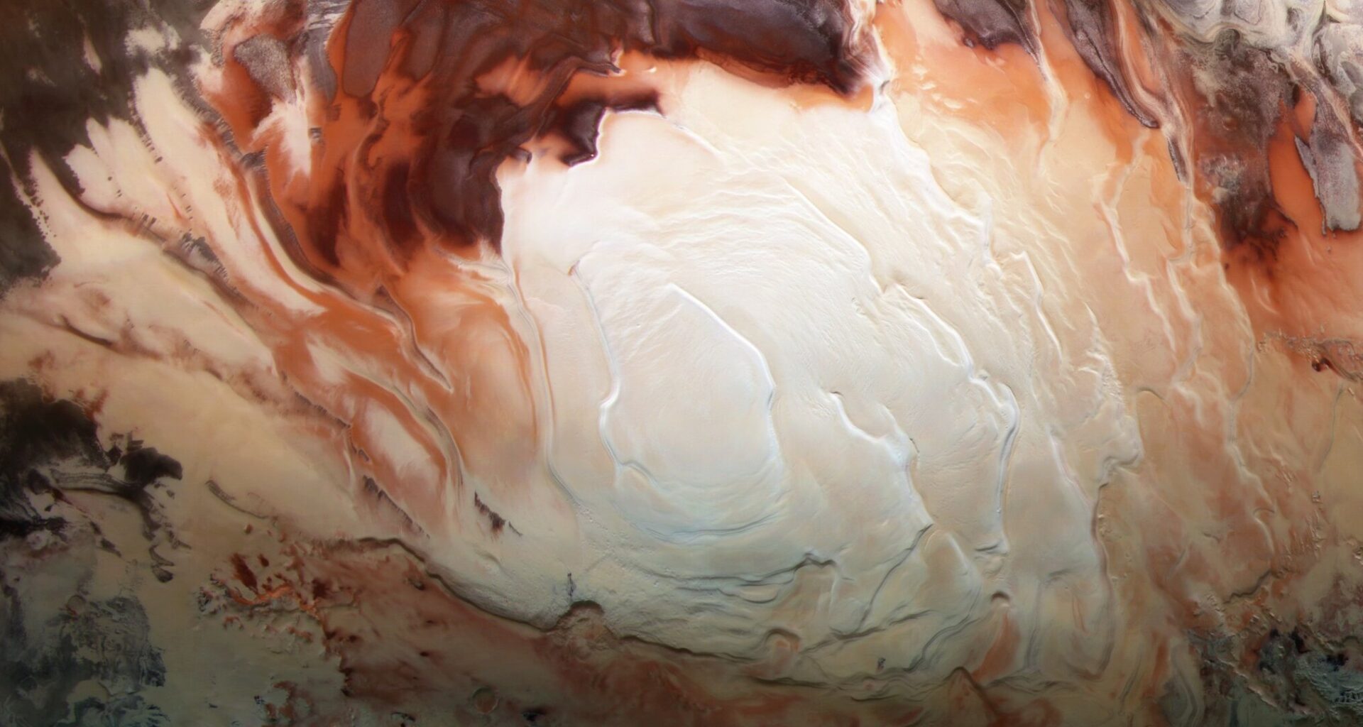 Cappuccino swirls at Mars’ south pole