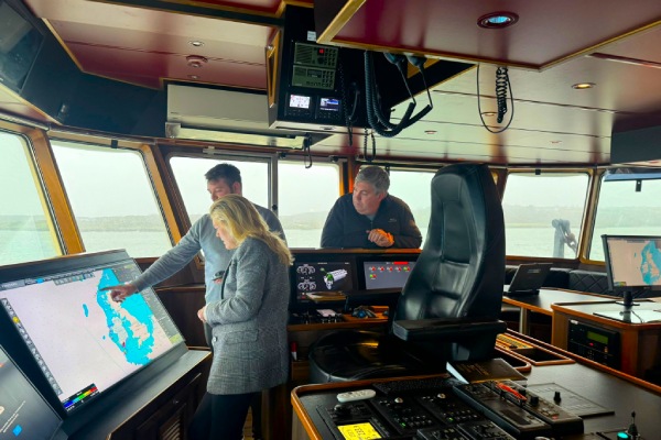Cynthia Ní Mhurchú-Ronan and Gerard Sheehy-Fishermen-Baltimore-West Cork Cynthia on the boat of Ronan and Gerard Sheehy, Fishermen out of Baltimore in West Cork