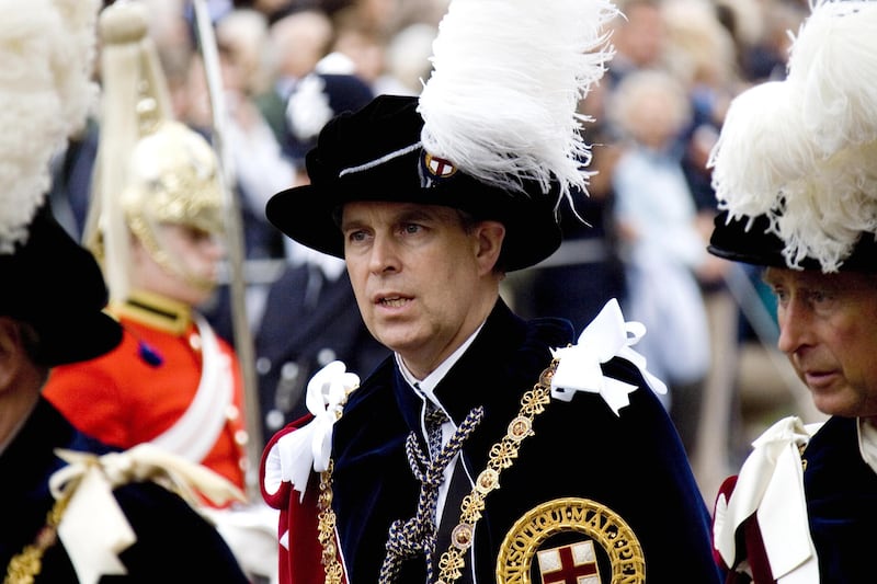 Andrew Mountbatten-Windsor attends the Order of the Garter Service at St George's Chapel, Windsor Castle alongside his brother previously. Photograph: Michael Dunlea/PA Wire