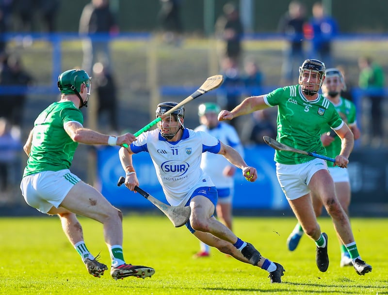 Waterford's Jamie Barron in action against Limerick in their Division 1A clash. Photograph: Inpho