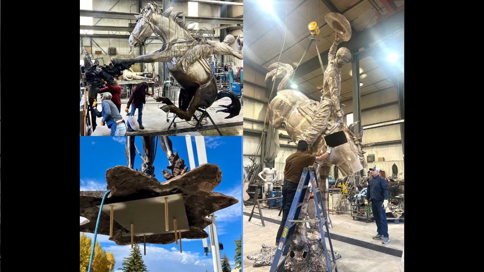 “A Deep Seat and a Long Rein" by bronze artist Chris Navarro is the newest tribute to the Cowboy State at the University of Wyoming. It's a larger-than-life sculpture of the iconic rodeo bronc Steamboat that's adorned Wyoming's license plates since 1936. Here are images from the sculpture's casting process.