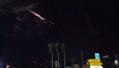 SpaceX Falcon 9 rocket debris burns up over Ingersleben, DE on Feb. 19, 2025.