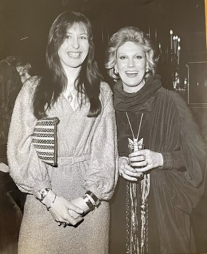 Ferga with singer Dusty Springfield in the early 1980s. Ferga made some of Dusty's stage clothes