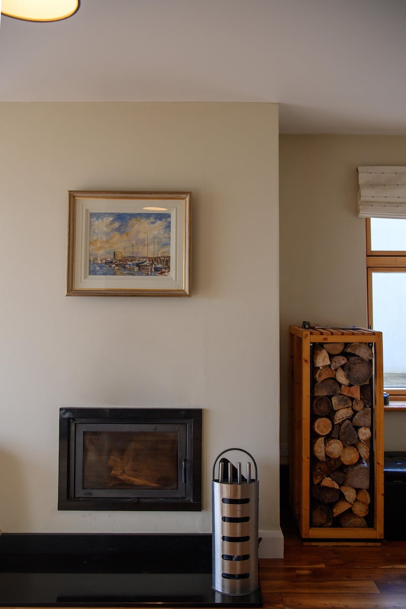 Sittingroom with wood burning stove. Photograph: Daragh McSweeney/Provision