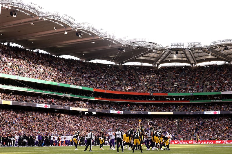 September’s NFL game saw LED advertising panels added to the stadium's middle tier. Photograph: Jack Thomas/Getty Images