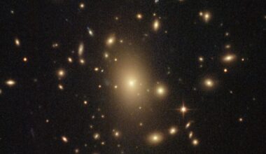 Galaxy cluster RXC J2211.7-0350 and gravitational lensing. Credit: ESA/Hubble & NASA, RELICS