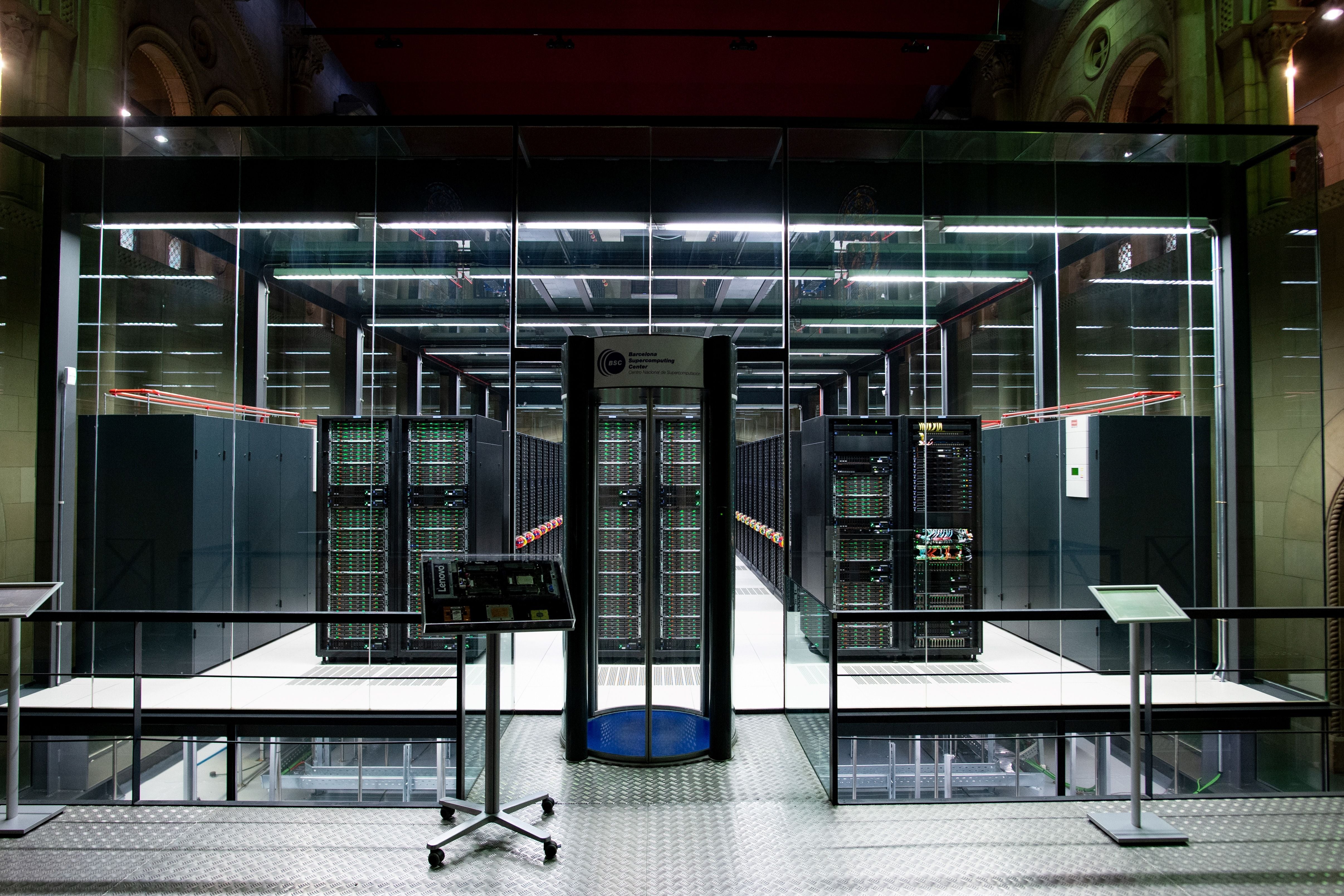 The Barcelona Supercomputing Centre, located in the former Torre Girona chapel in Barcelona