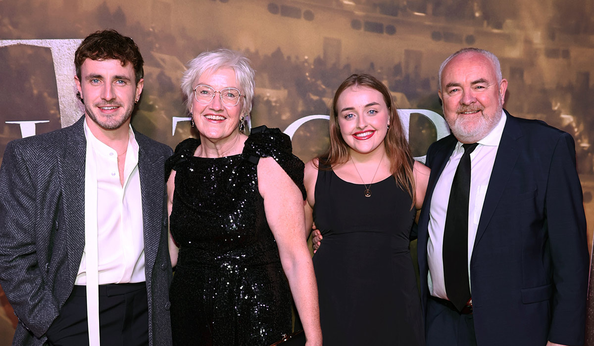 Paul Mescal with his mother Dearbhla ,father Paul and sister Nell at the Irish Premiere of Gladiator II