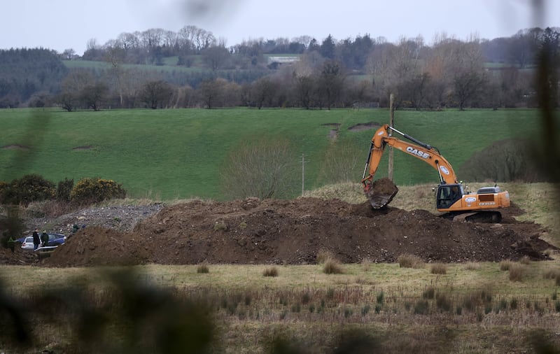 The site of the search in connection with the disappearances of Deirdre Jacob and JoJo Dullard in Castleruddery Upper, Co Wicklow. Photograph: Colin Keegan/Collins