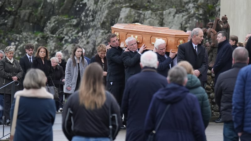 Mourners gathered at St John the Baptist Church in Nicker, Co Limerick on Wednesday for the funeral Mass of Áine O'Reilly. Photograph: Niall Carson/PA Wire