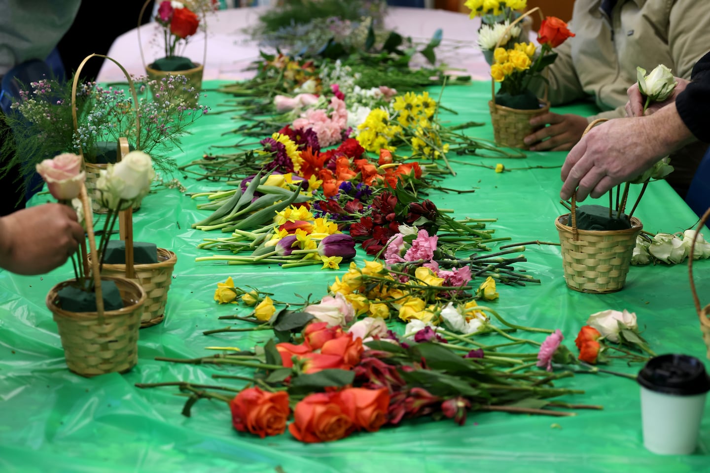 The Acton Garden Club has been having Flower Day for many years at Emerson Hospital. Flowers were donated by a local Trader Joe’s.