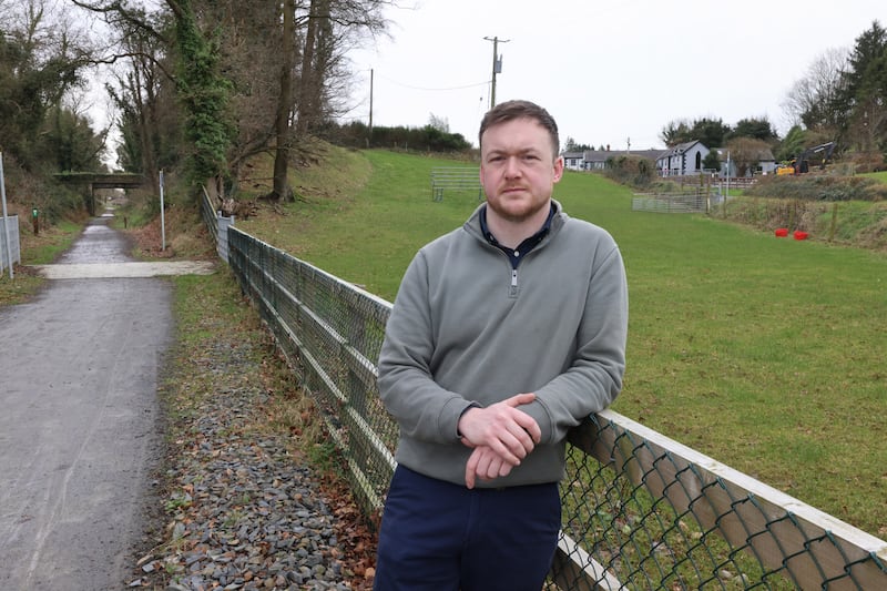 Cormac King, owner of Cornamucklagh House in Omeath. Co Louth, on the greenway in Omeath. Photograph: Dara Mac Dónaill 

