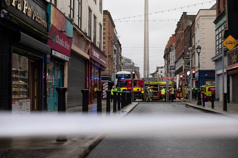 Emergency services at the scene on Thursday. Photograph: Chris Maddaloni