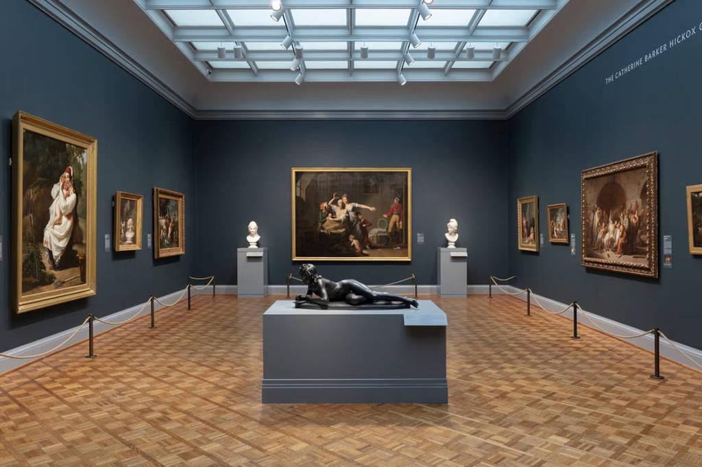 Installation view of French Neoclassical Paintings from The Horvitz Collection at the Art Institute of Chicago, 2024.