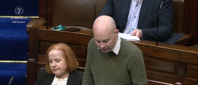 People Before Profit TD Paul Murphy clashes with Taoiseach Micheál Martin over Ireland's neutrality. Photograph: Oireachtas TV