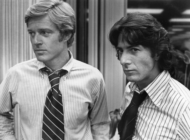 Robert Redford and Dustin Hoffman as Washington Post reporters Bob Woodward and Carl Bernstein from the 1976 Watergate drama All the President's Men. Photograph: Screen Archives/Getty Images