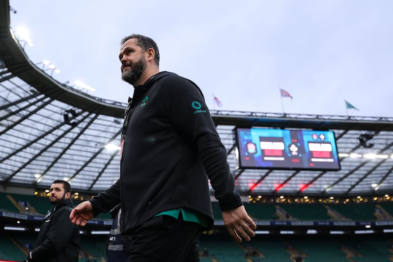 Ireland's head coach Andy Farrell leaves the field after the match. Photograph: Ben Brady/Inpho
