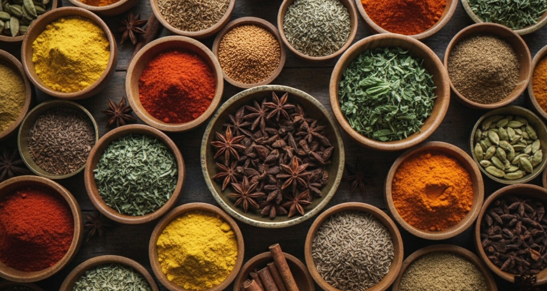 Assortment of spices.