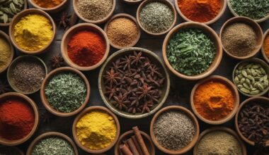 Assortment of spices.