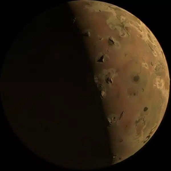Io, Jupiter's Stormy Moon, Photographed During A Close Flyby By Nasa's Juno Spacecraft.