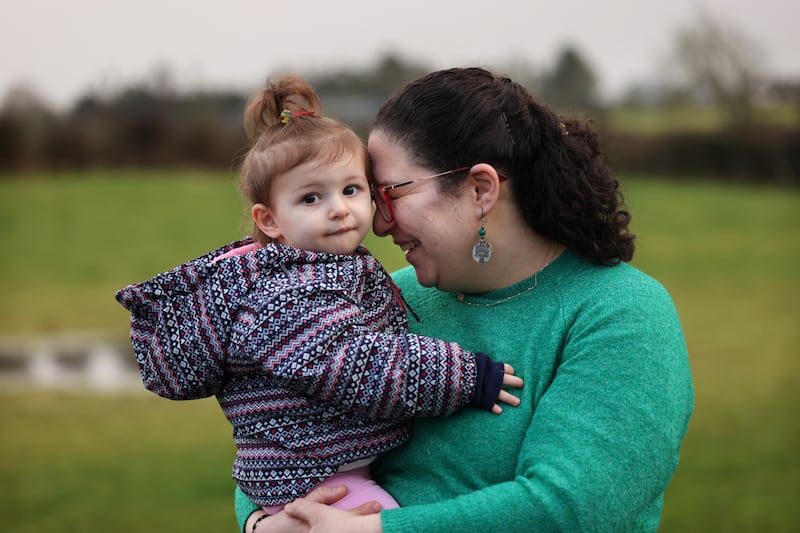 Hala Jaber, originally from Palestine, at her home in Co.Galway with her daughter Emila. Photo: Bryan O’Brien / The Irish Times 