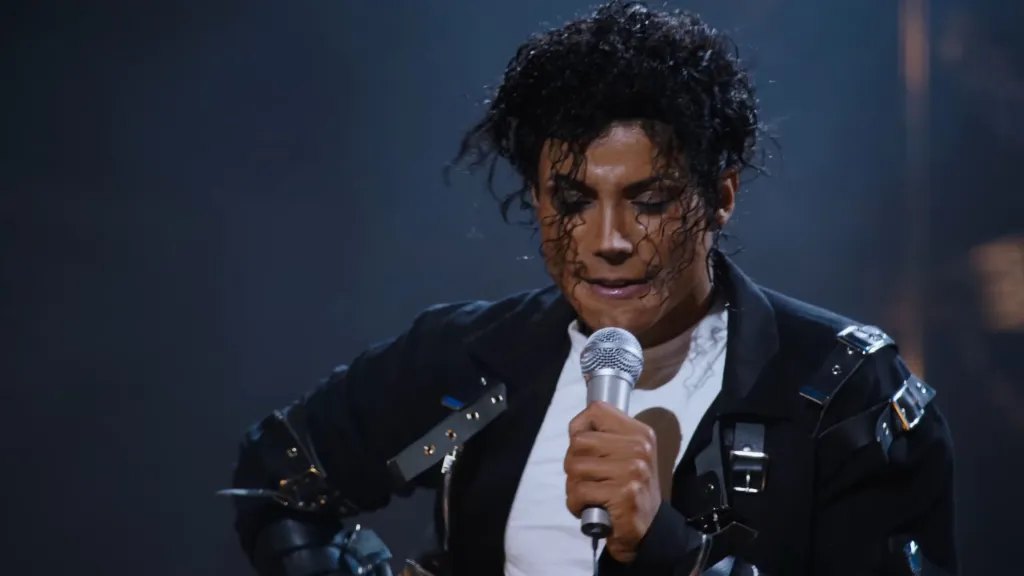 Jaafar Jackson as Michael Jackson in the biopic Michael