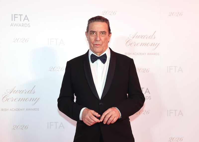 Ciarán Hinds, recipient of the lifetime achievement award at the Ifta Awards. Photograph: Alan Betson