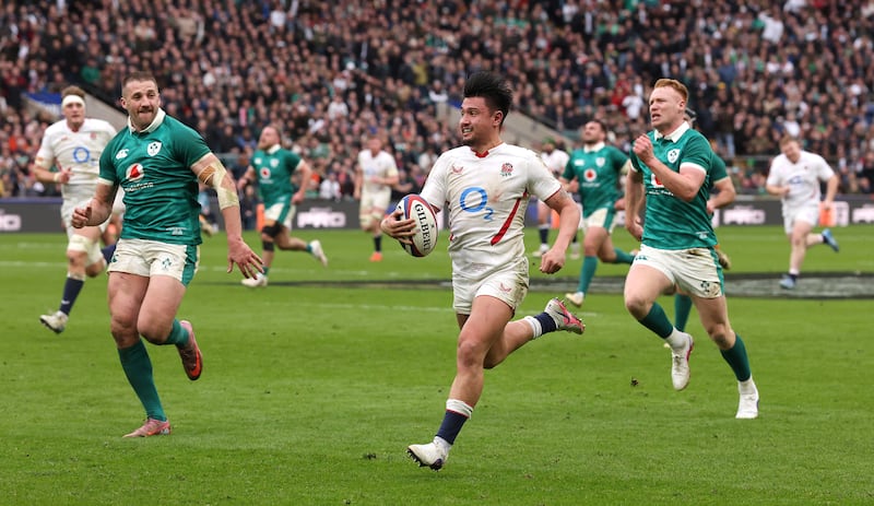 England's Marcus Smith breaks with the ball during the Six Nations match between England and Ireland. Photograph: David Rogers/Getty Images