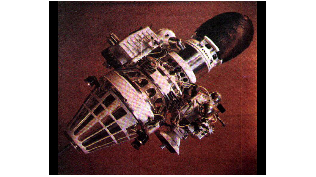 photo of a conical spacecraft model here on earth