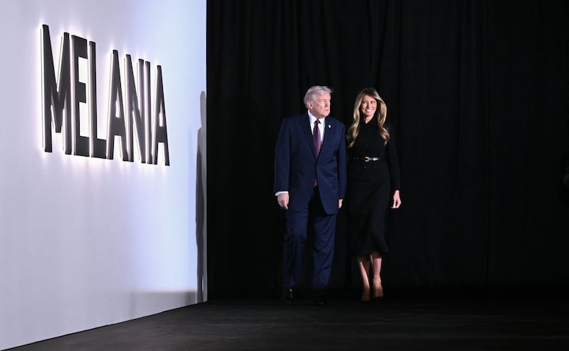 Donald and US Melania Trump attend the world premiere of Amazon MGM Studios' Melania at the Kennedy Center in Washington, DC. Photograph: Brendan Smialowski/AFP via Getty Images