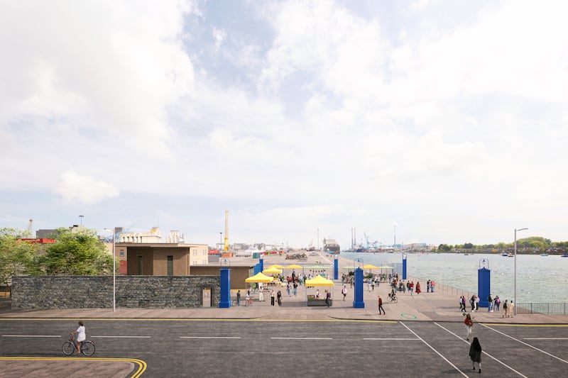 The two-way cycle path will be within the existing port lands