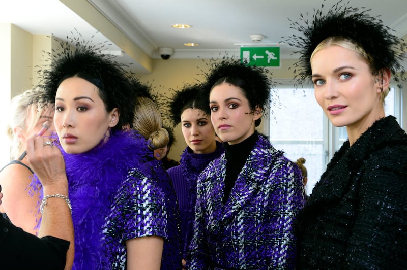 Models at the launch of  the Louise Kennedy's 2018 collection. Photograph: Cyril Byrne