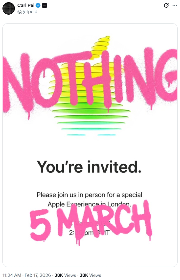 Nothing 5 March invite