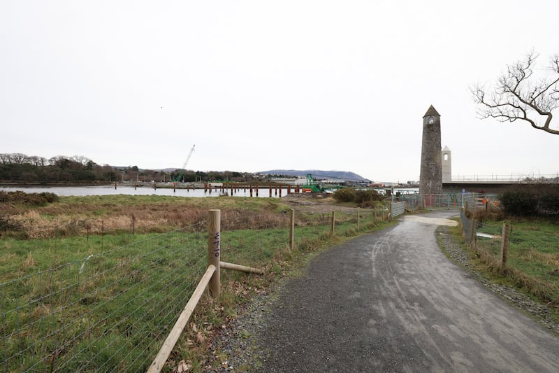 Construction of the Narrow Water Bridge has been greeted with enthusiasm by locals. Photograph: Dara Mac Dónaill 









