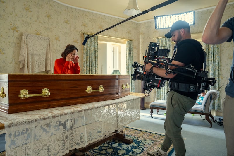 Behind the scenes of the programme with Roísín Gallagher. Photograph: Netflix/Christopher Barr