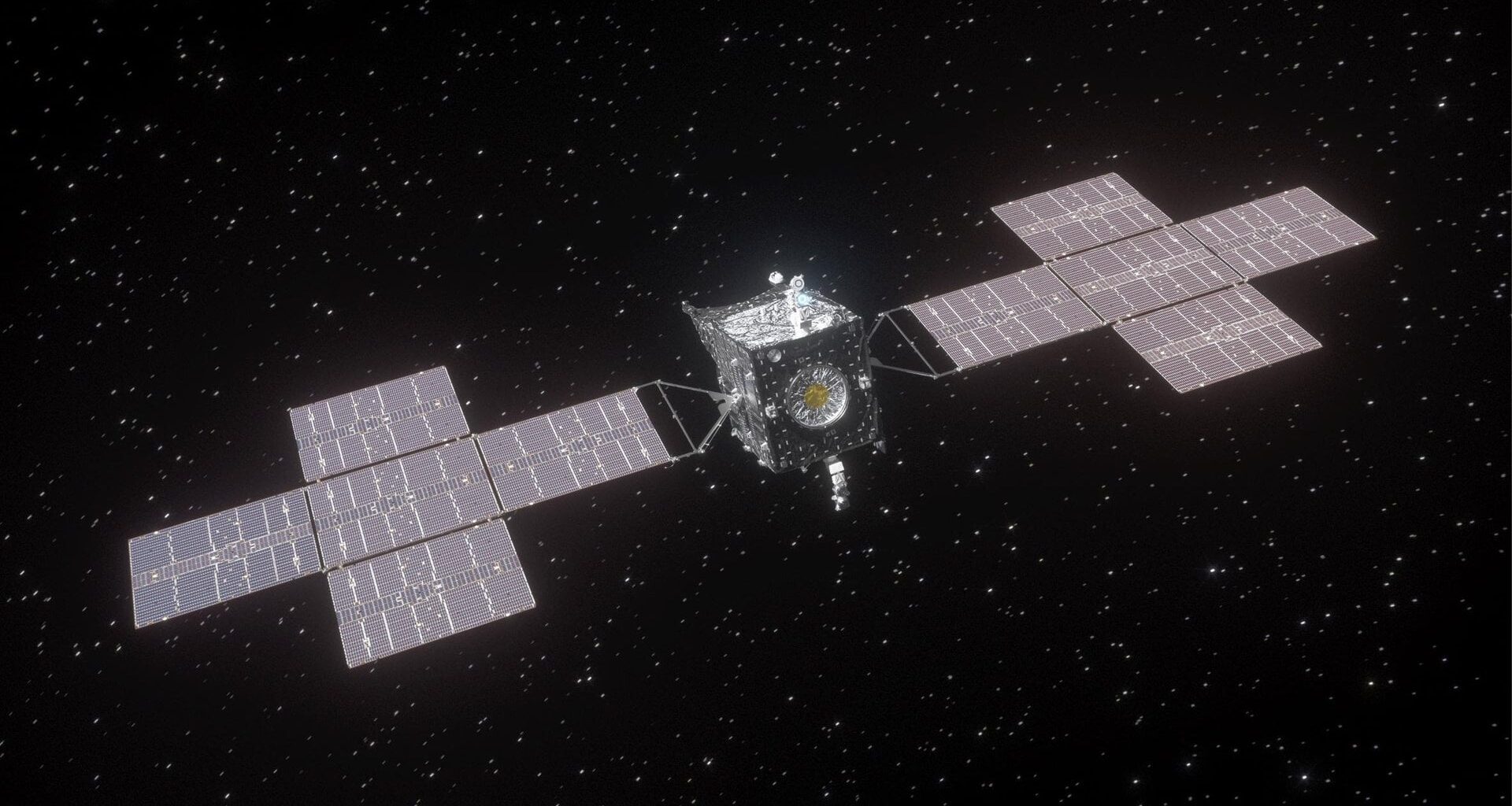 Depiction of Psyche spacecraft headed to the asteroid belt. Credit - NASA/JPL-Caltech/ASU