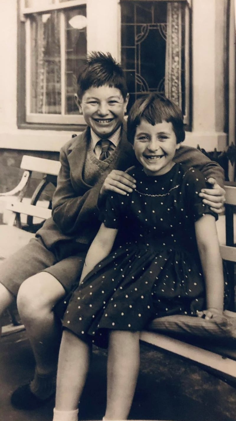 Ferga with her brother Dan McGrattan (of McGrattan's Pub) in Fitzwilliam Lane, Dublin